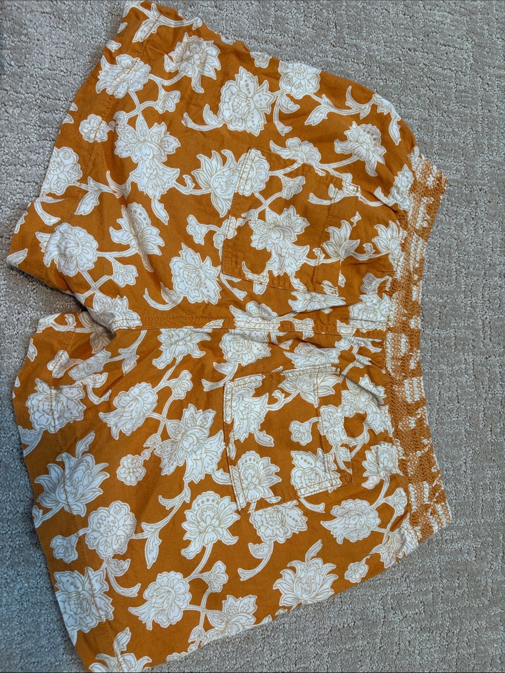 Briggs New York Floral Orange Women’s Large Shorts Summer Beach Linen - Picture 7 of 7